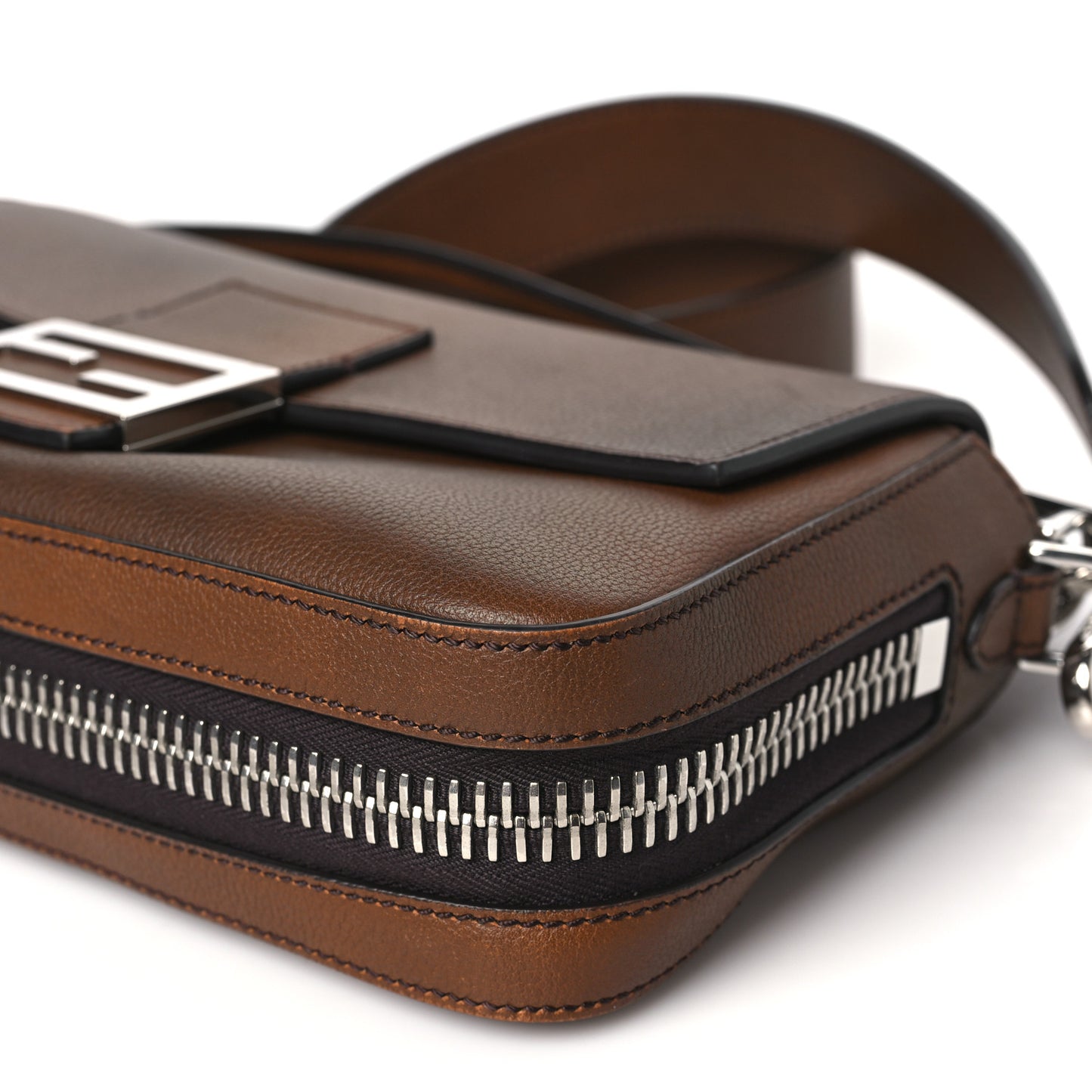 Vitello Fabric Jacquard FF Baguette Brown