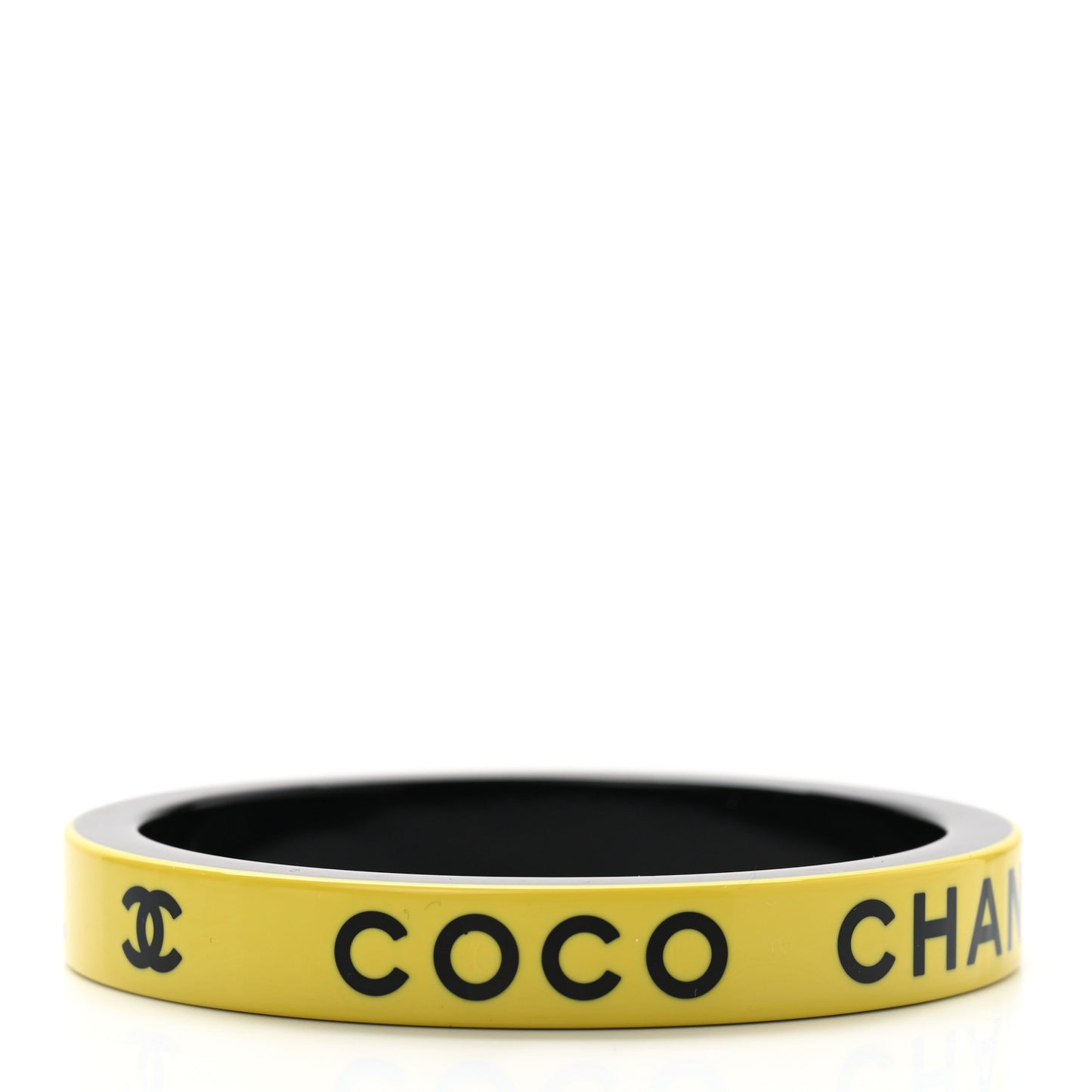 Resin Logo Bangle Bracelet Yellow Black