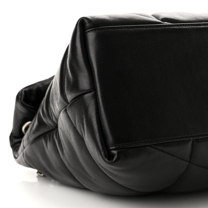 Saint Laurent Lambskin Quilted Medium Loulou Puffer Monogram Chain Satchel Black 9 of 11