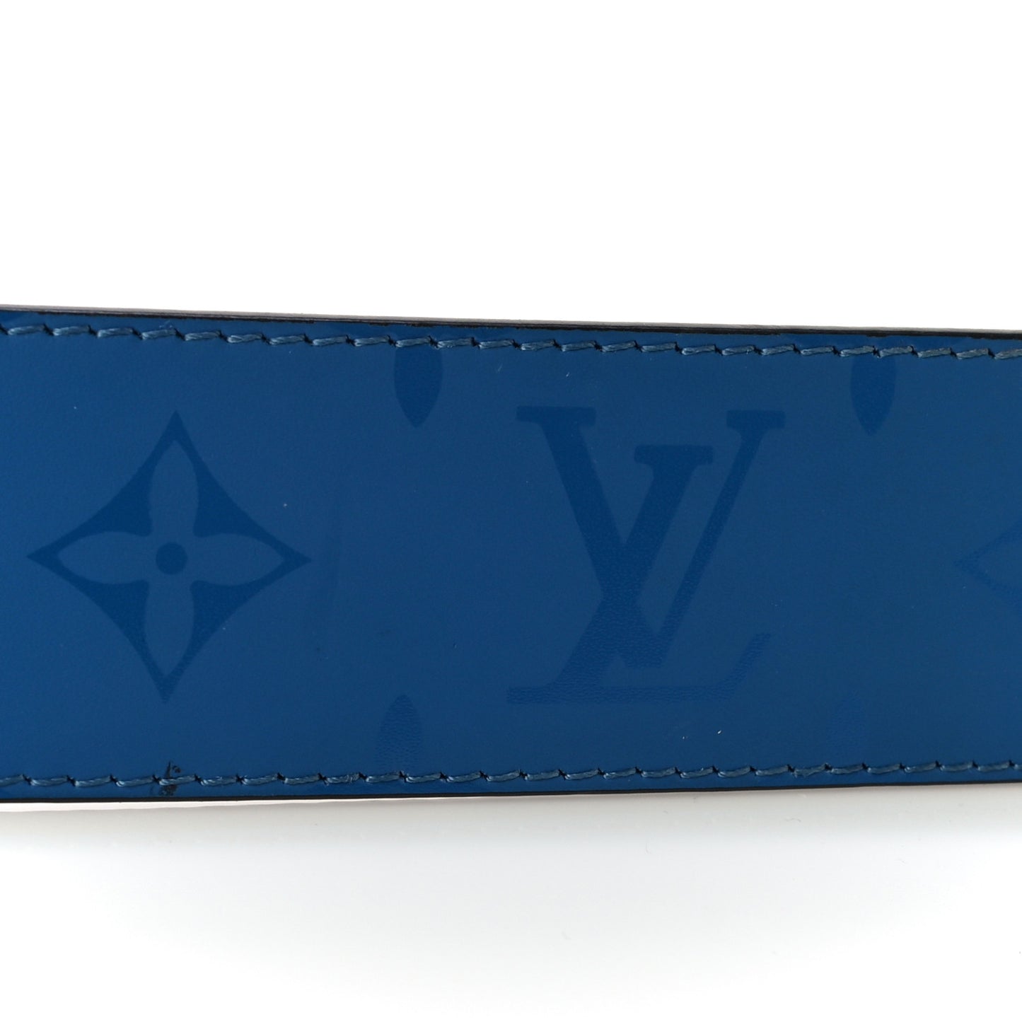 Calfskin Monogram 40mm LV Initiales Reversible Belt 95 38 Blue