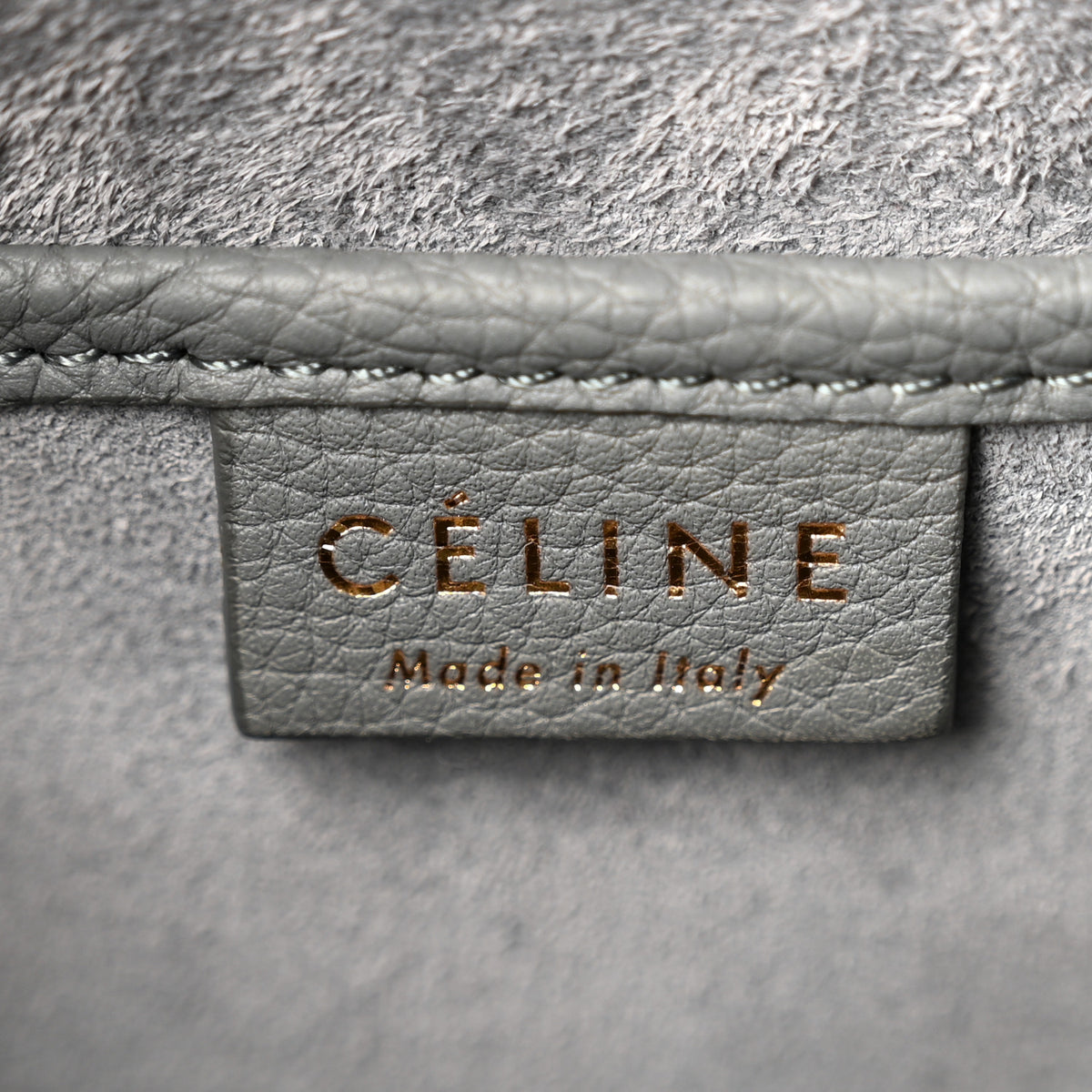 Drummed Calfskin Nano Luggage Kohl