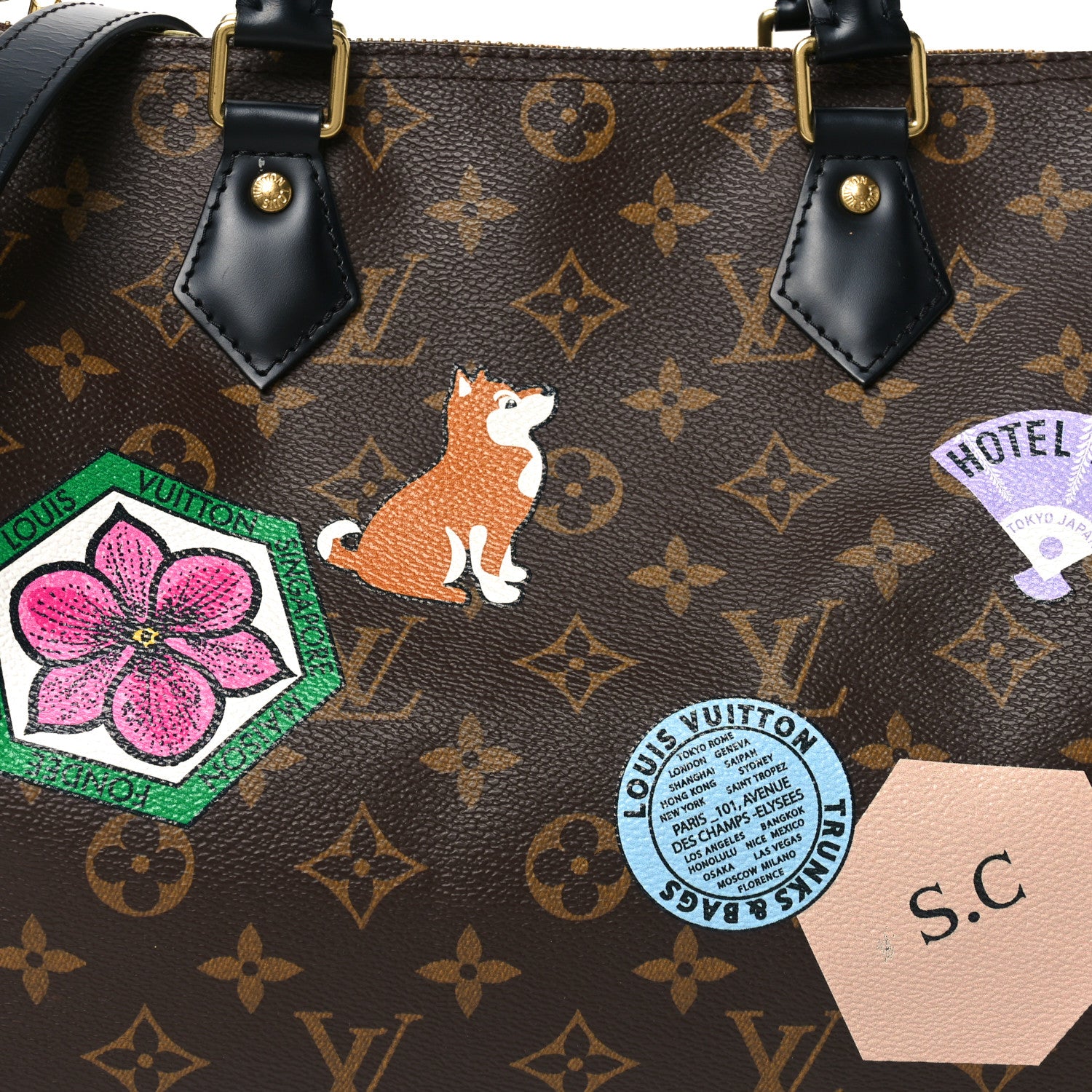 Louis Vuitton Monogram My World Tour Speedy Bandouliere 30 Black 7 of 9