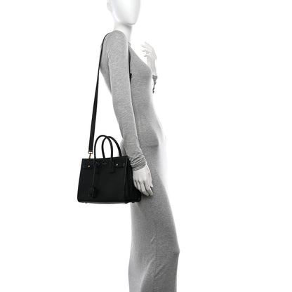 Saint Laurent Grained Calfskin Baby Sac De Jour Souple Black 2 of 10