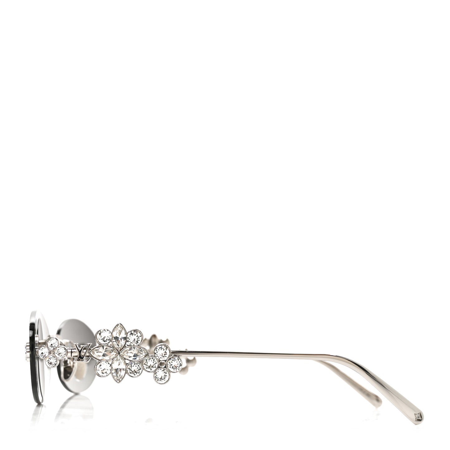 Metal Crystal Oval LV Dazzling Sunglasses Z3186U Silver
