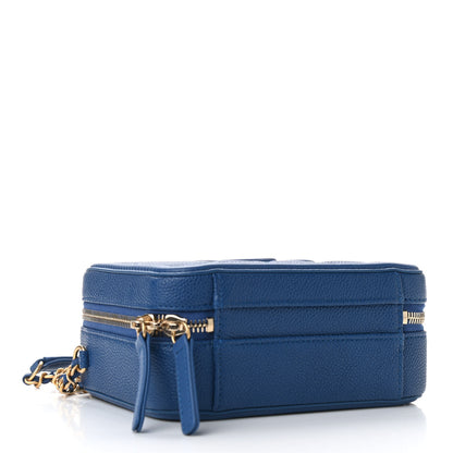 Chanel Caviar Quilted Small CC Filigree Vanity Case Dark Blue 4 of 9