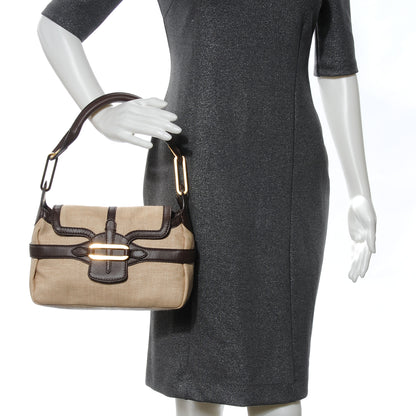 Jimmy Choo Natural Straw and Leather Torquay Chocolate 2 of 7