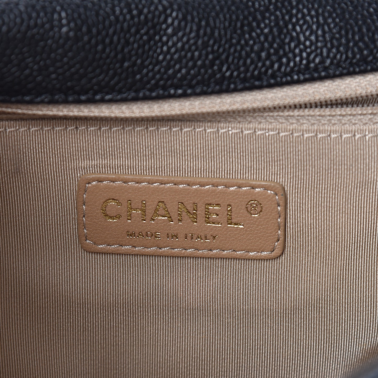 Caviar Stitched Flap Black