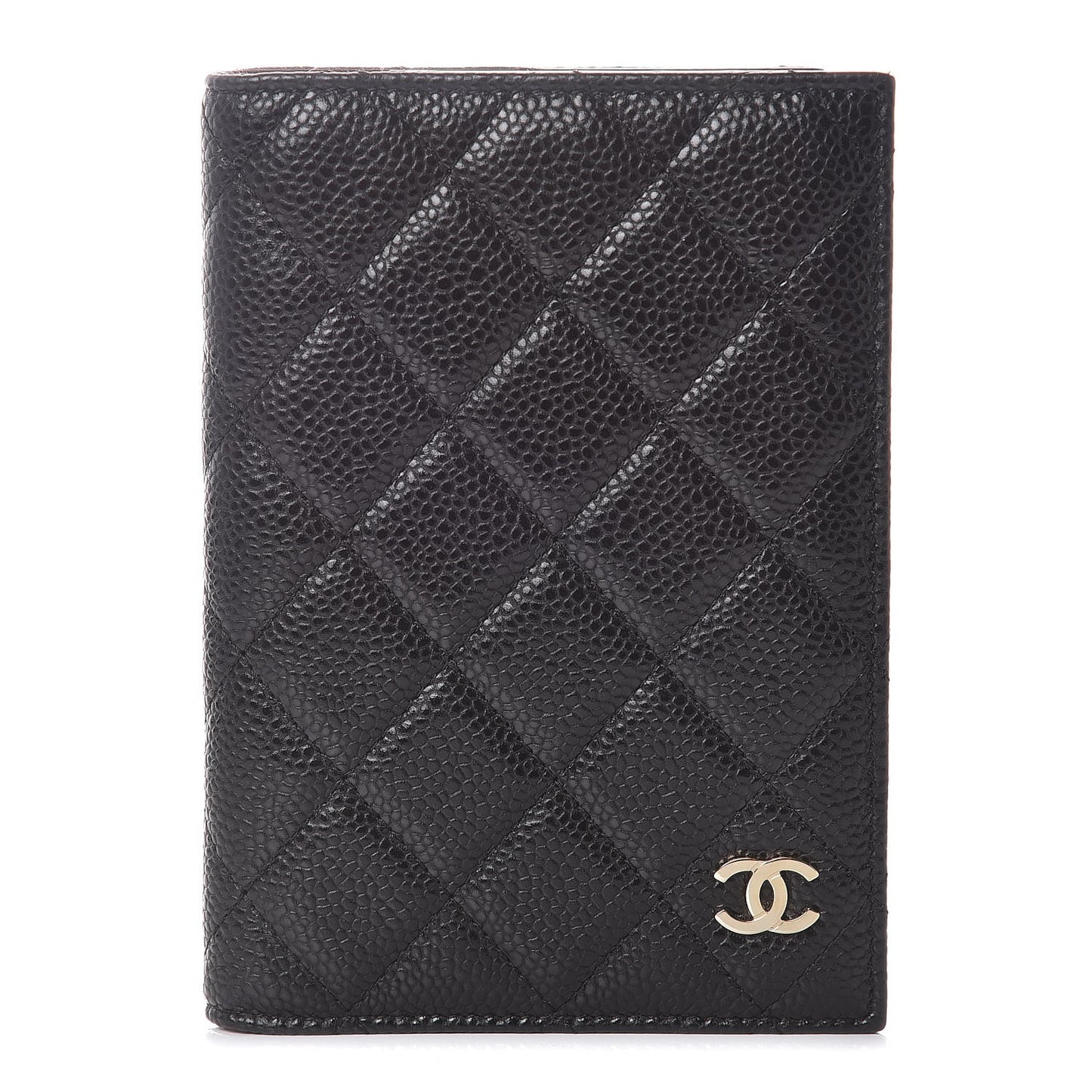 Caviar Quilted Passport Holder Black