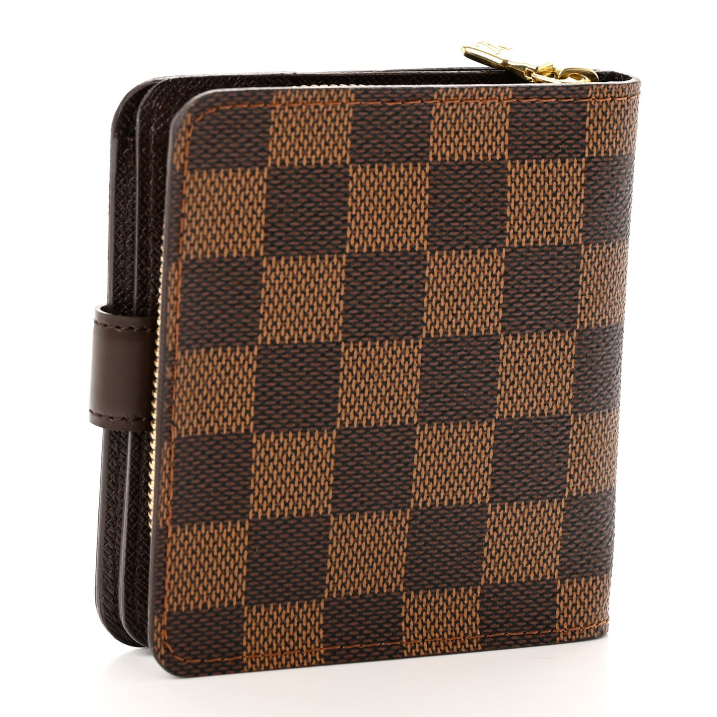 Damier Ebene Zippe Zipped Compact Wallet