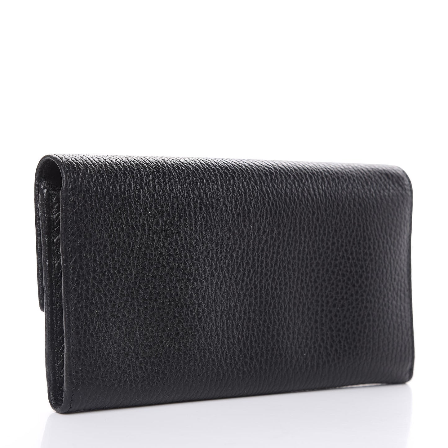 Dollar Calfskin Swing Continental Wallet Black
