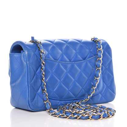 Chanel Lambskin Quilted Mini Rectangular Flap Blue 3 of 18