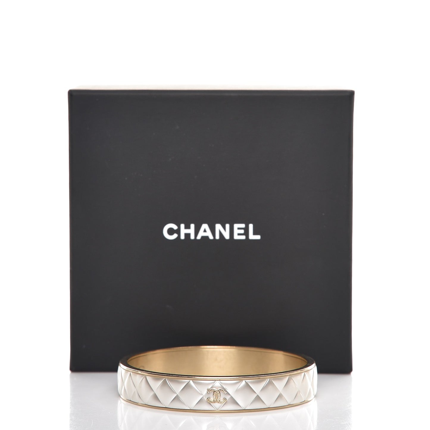 Quilted CC Bangle Silver Gold