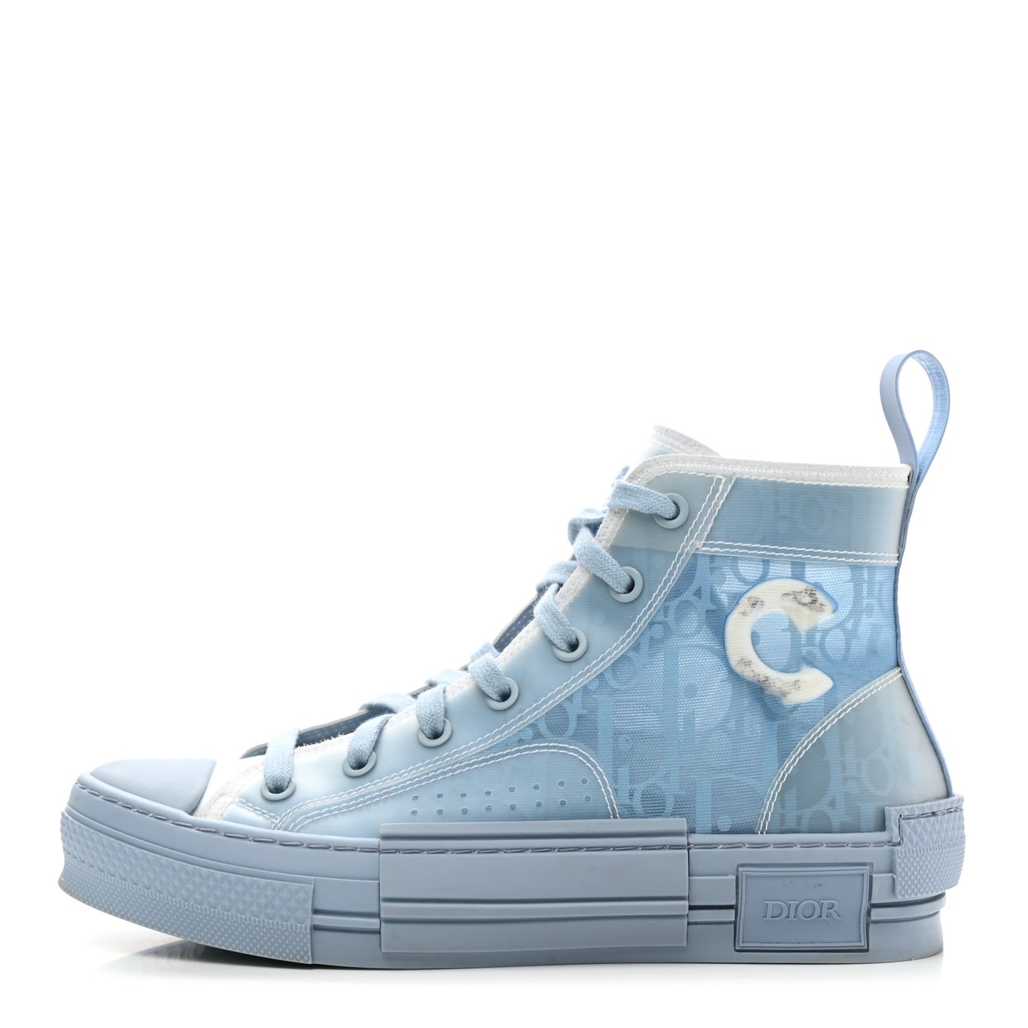 X DANIEL ARSHAM Technical Canvas Oblique Mens B23 High Top Sneakers 36 Blue Beige