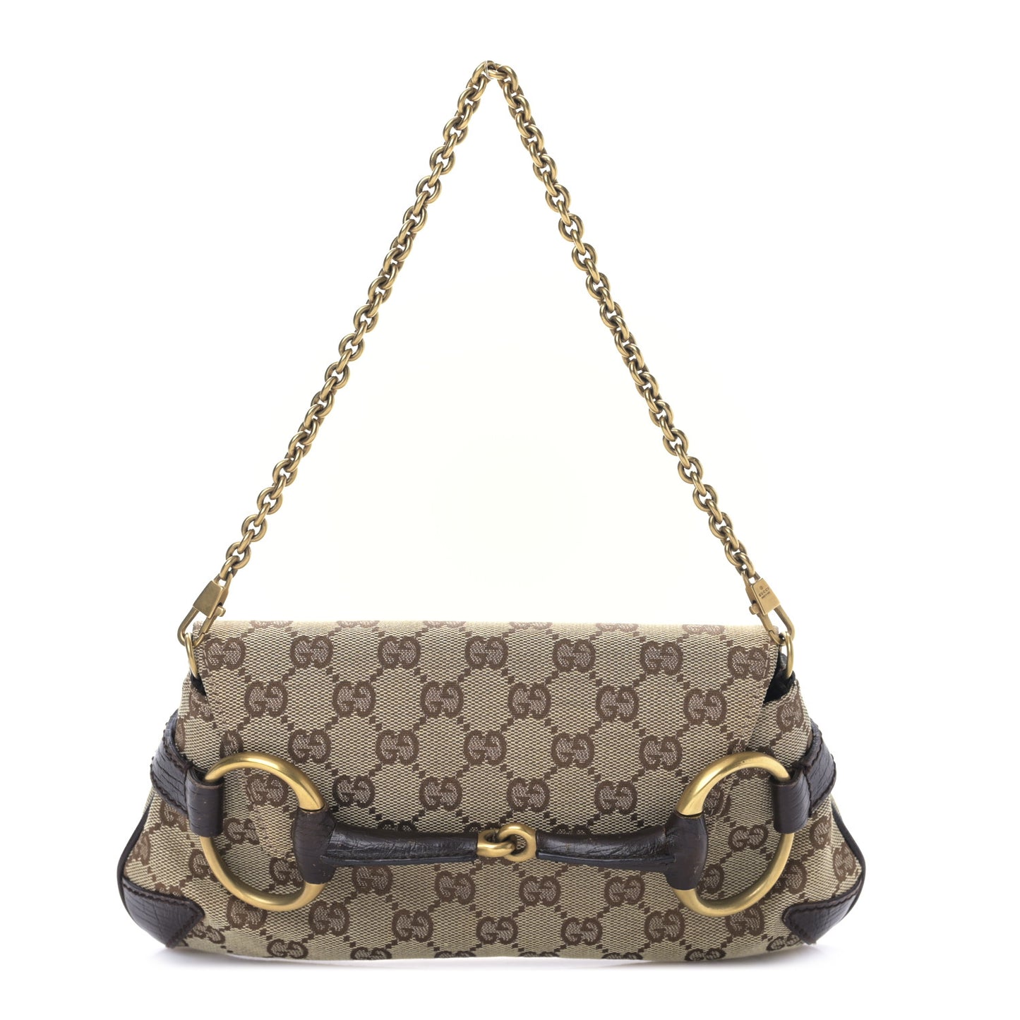 Monogram Horsebit Clutch Dark Brown