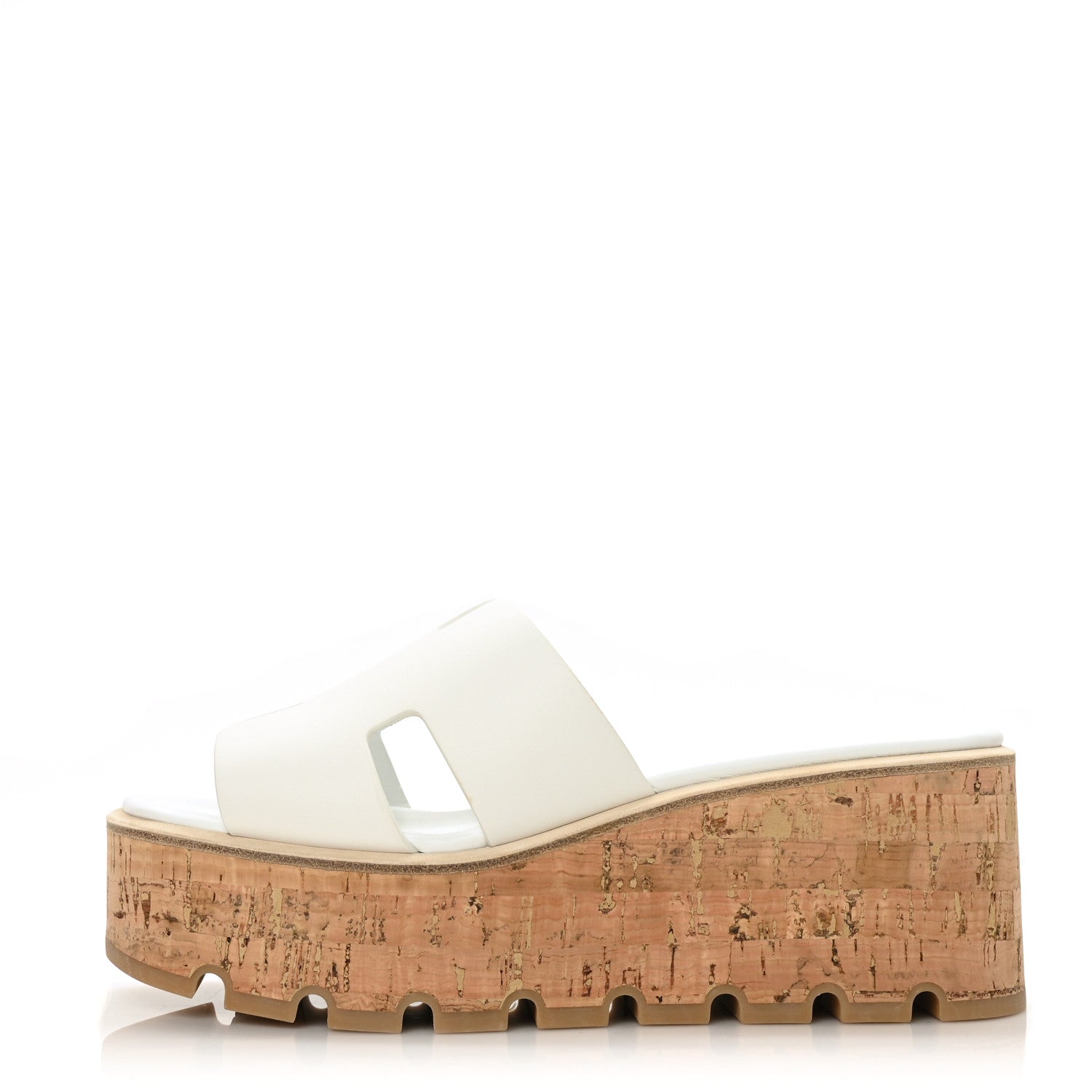 Hermes Calfskin Cork Eze 30 Sandals 38 White 1 of 9