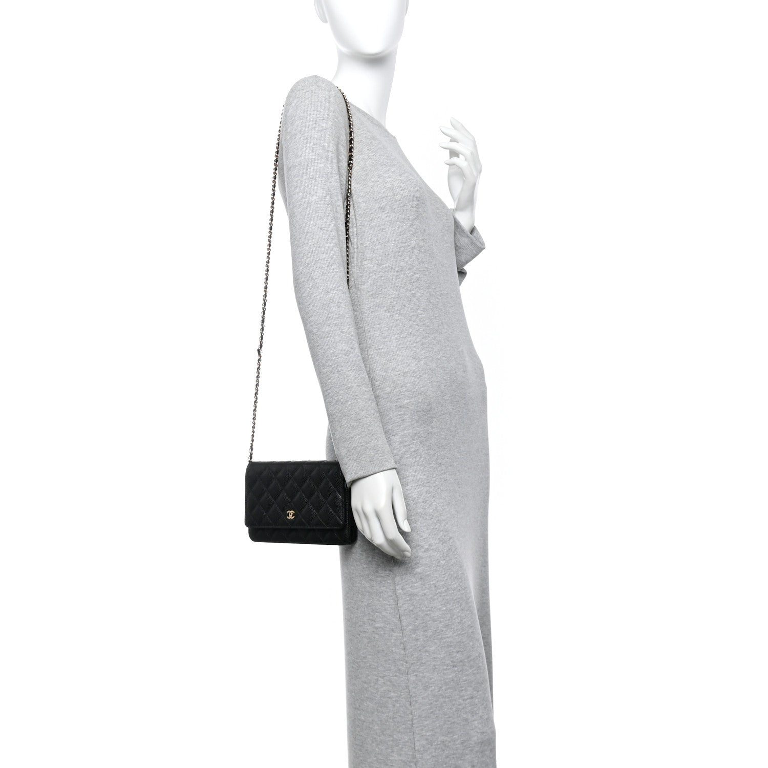 Chanel Caviar Quilted Wallet on Chain WOC Black 2 of 11