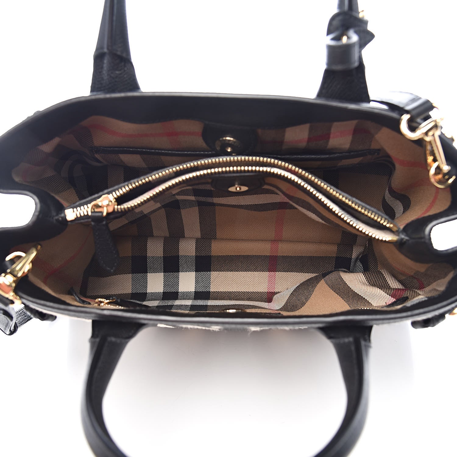 Burberry Calf Hair House Check Zebra Print Medium Banner Tote Natural Black 5 of 12