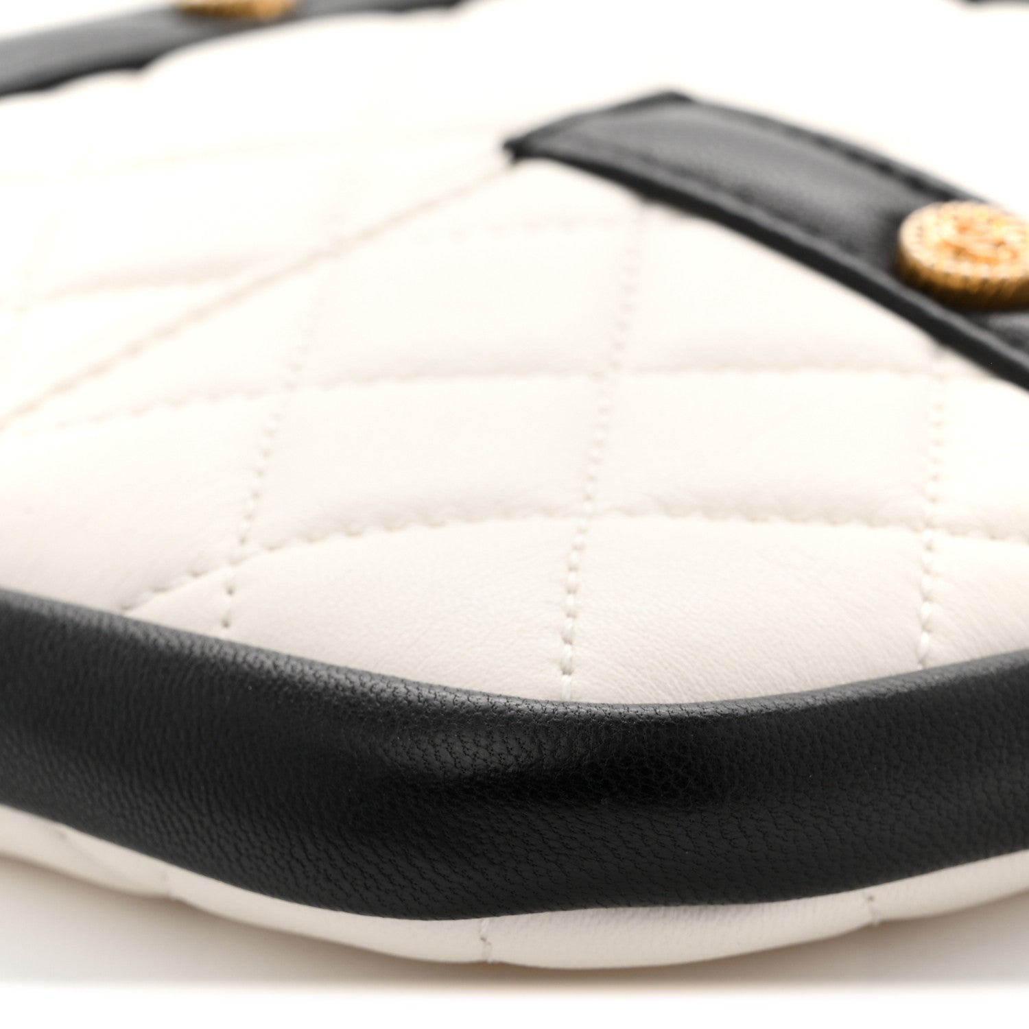Chanel Lambskin Quilted Medium Girl Shoulder Bag White Black 9 of 12