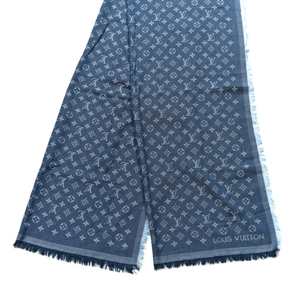 Louis Vuitton Cotton Monogram Essential Stole Blue 2 of 3