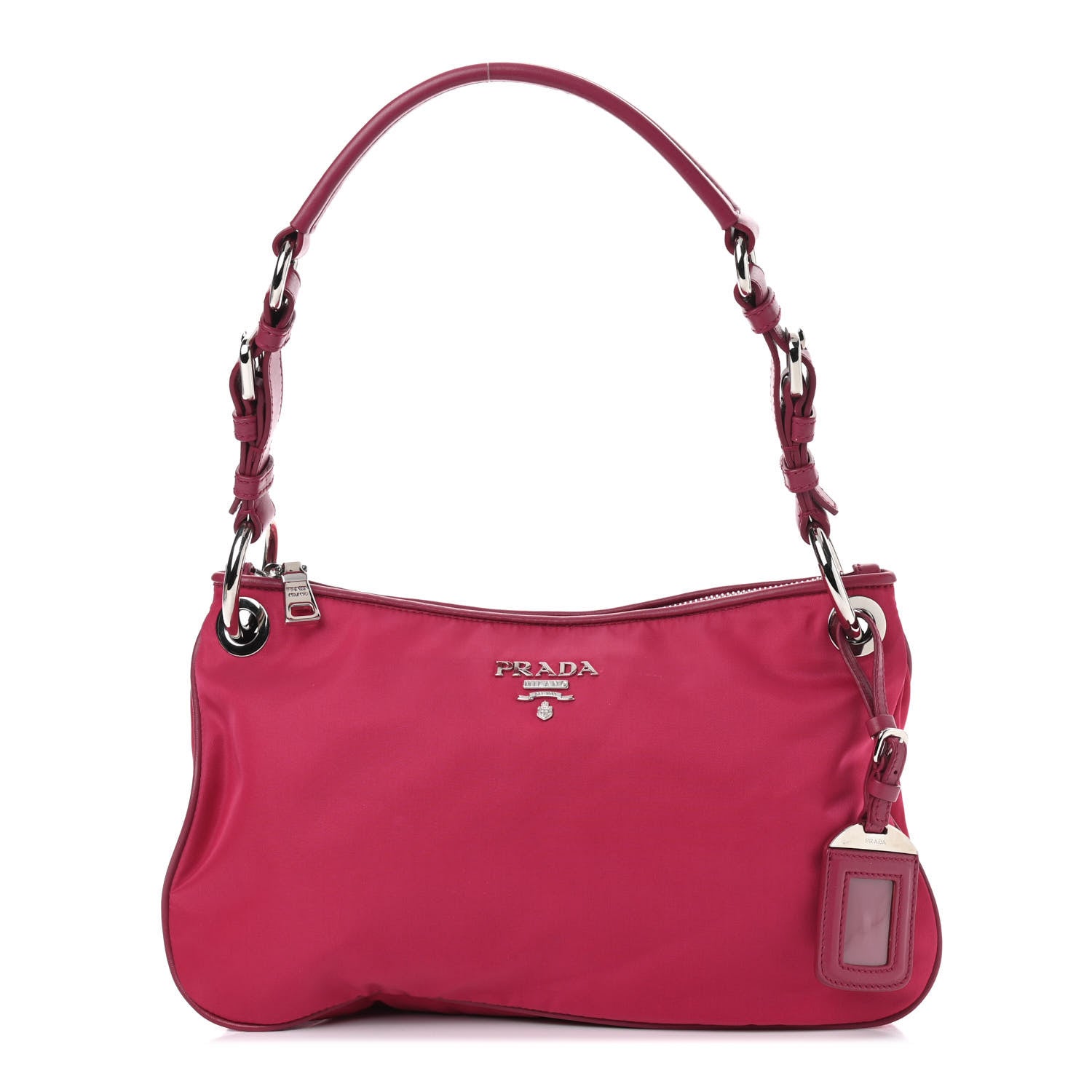 Prada Tessuto Nylon Soft Calfskin Shoulder Bag Ibisco 1 of 9