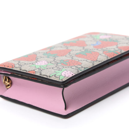 Gucci GG Supreme Monogram Strawberry Chain Wallet 6 of 10