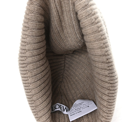 Loewe Wool Logo Beanie Dark Beige 4 of 5