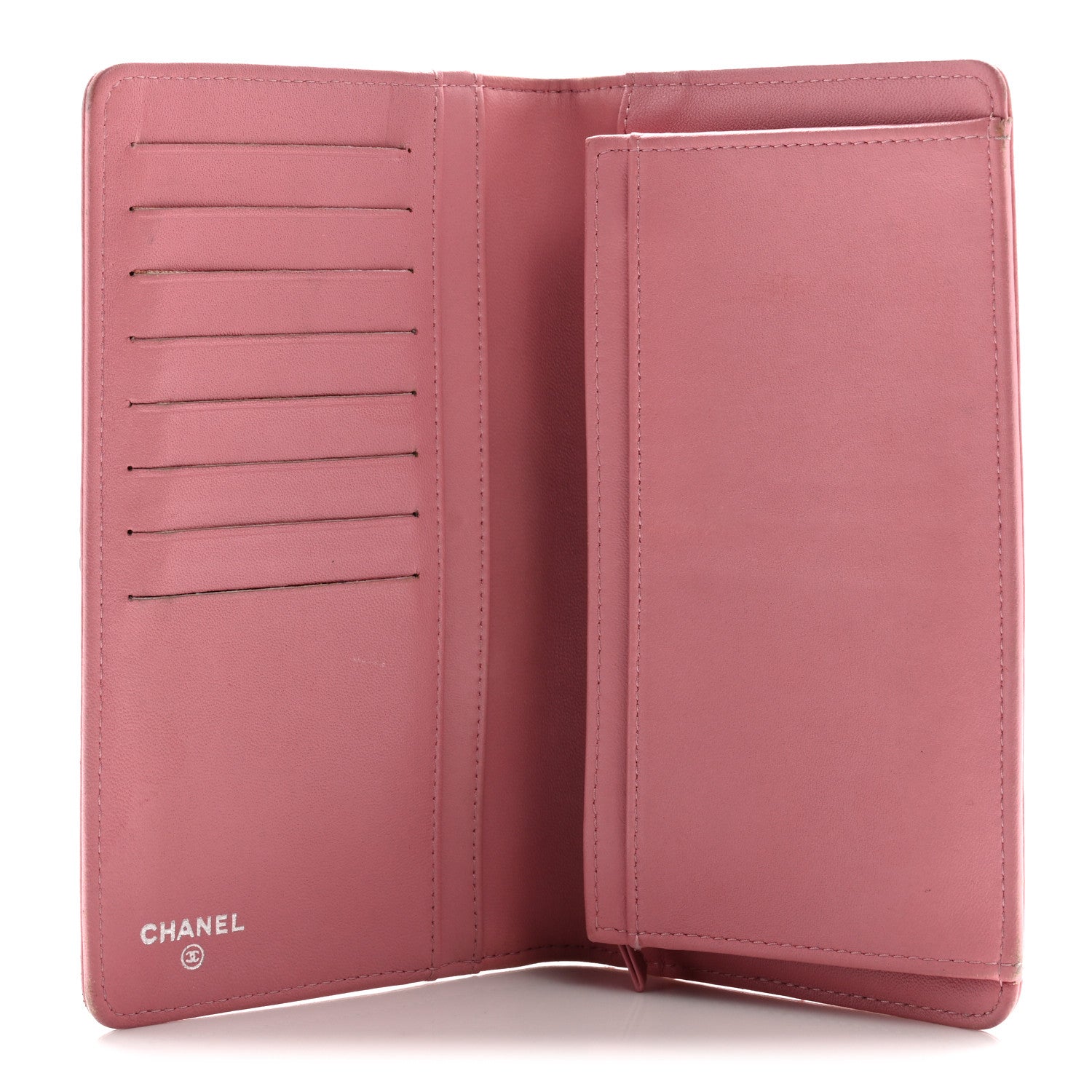 Chanel Lambskin Quilted Boy Yen Wallet Pink 9 of 20