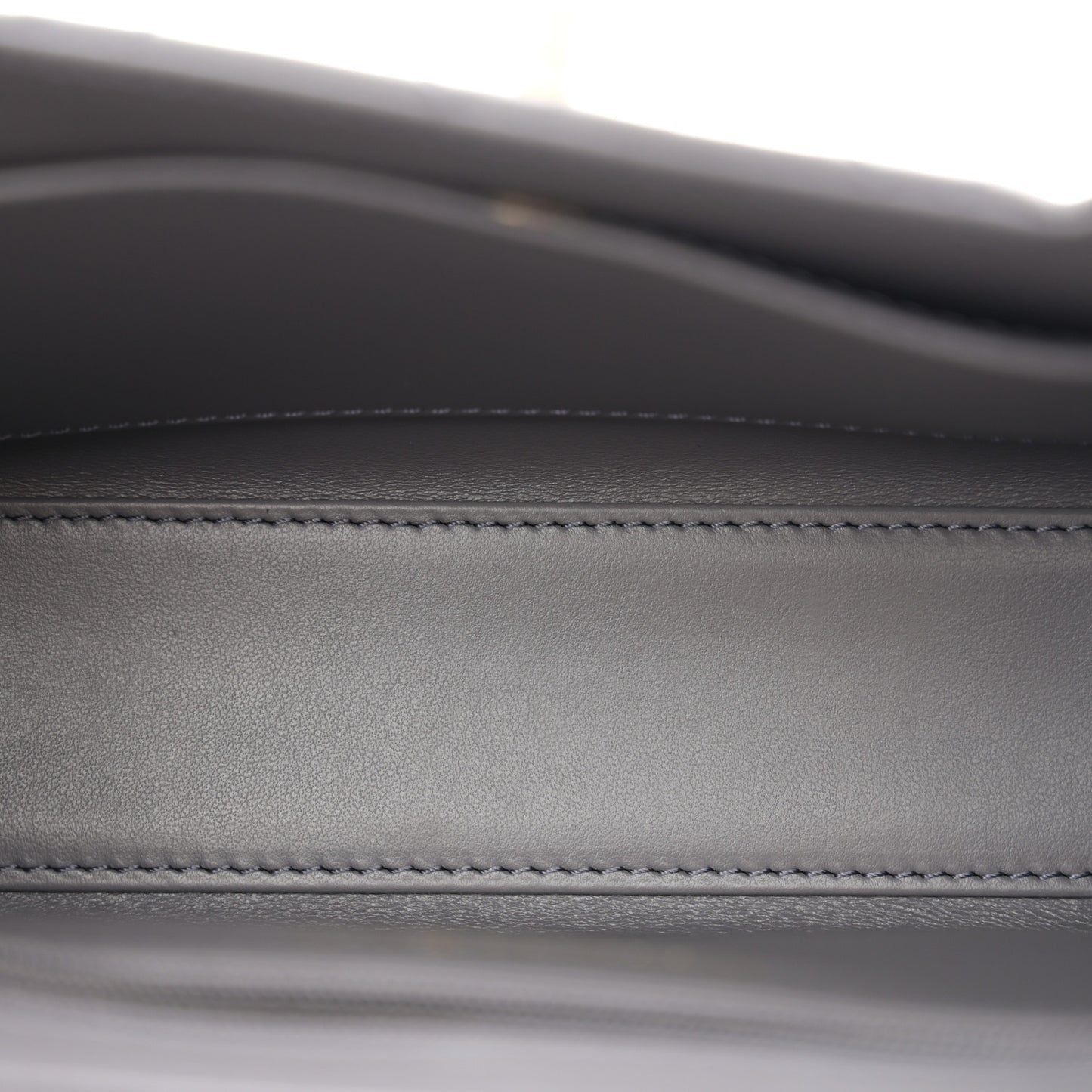 Shiny Aged Calfskin Quilted Nano Kelly Shopper Grey