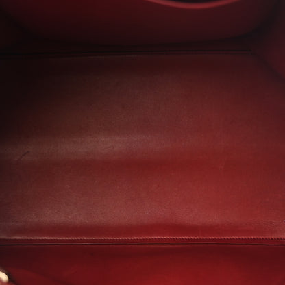 The Row Polished Saddle Calfskin Large Devon Bag Burgundy 5 of 11