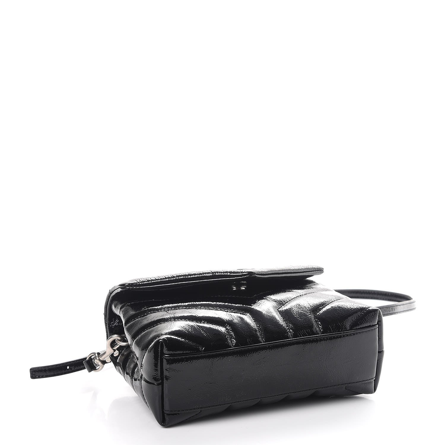 Saint Laurent Patent Y Quilted Monogram Toy Loulou Crossbody Bag Black 4 of 8
