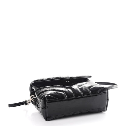 Saint Laurent Patent Y Quilted Monogram Toy Loulou Crossbody Bag Black 4 of 8