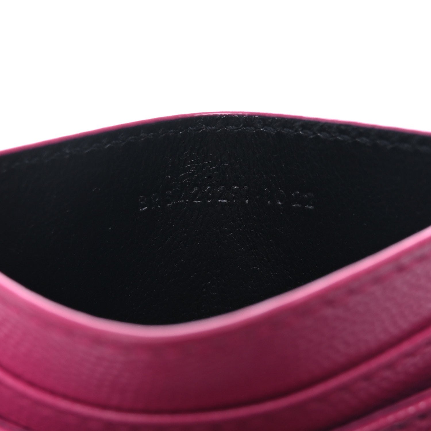 Saint Laurent Grain De Poudre Matelasse Chevron Monogram Credit Card Case Fuxia Couture 7 of 8