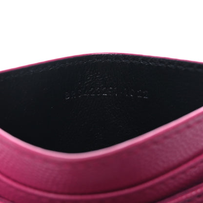 Saint Laurent Grain De Poudre Matelasse Chevron Monogram Credit Card Case Fuxia Couture 7 of 8
