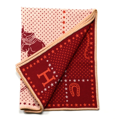 Hermes Wool Cashmere Western And Company Blanket Rouge H 2 of 3