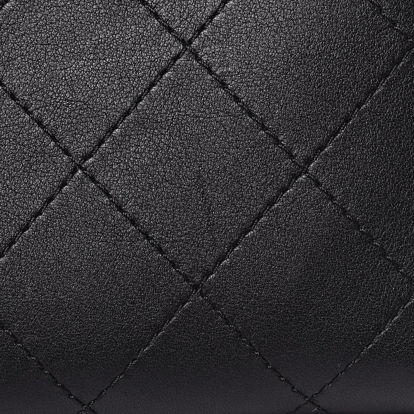 Calfskin Stitched Large Flap Black