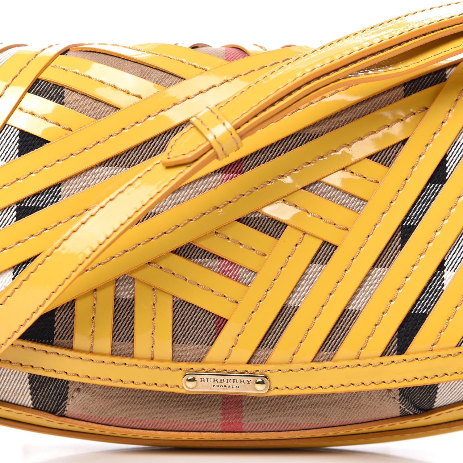 Burberry Patent Lilford Check Crossbody Bag Yellow 11 of 11