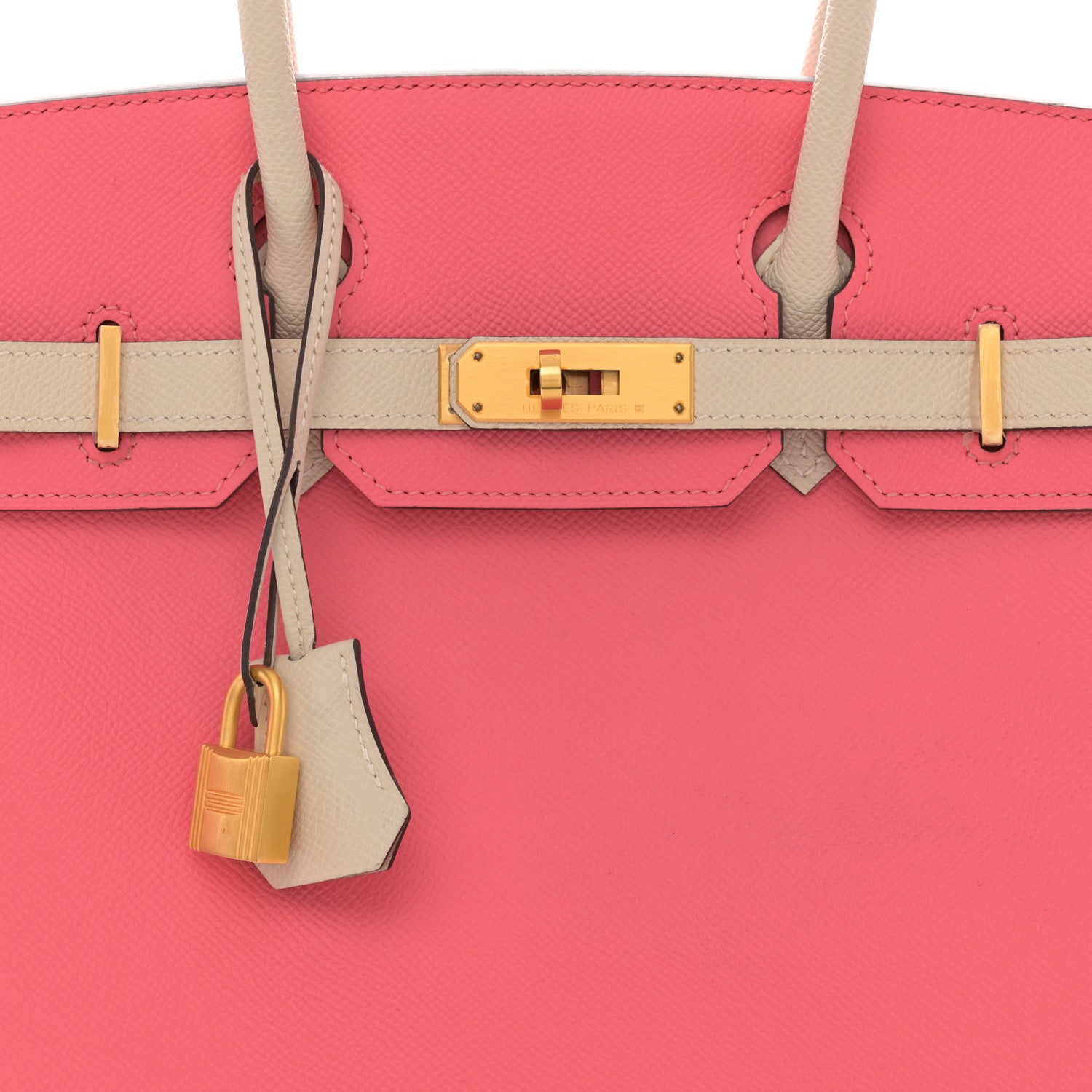 Hermes Epsom Horseshoe Birkin 30 Rose Azalee Craie 8 of 12