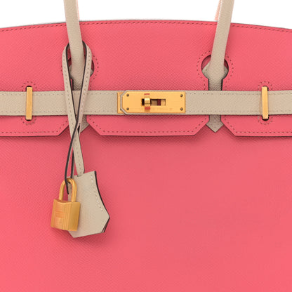 Hermes Epsom Horseshoe Birkin 30 Rose Azalee Craie 8 of 12
