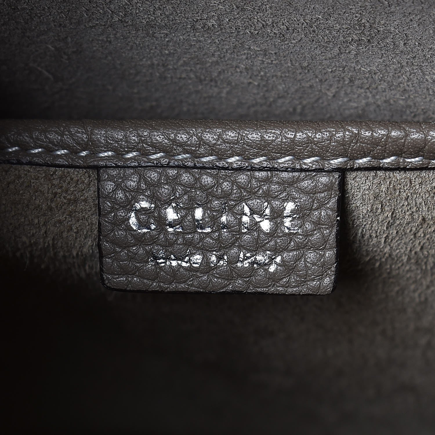 Celine Drummed Calfskin Nano Luggage Souris 6 of 7