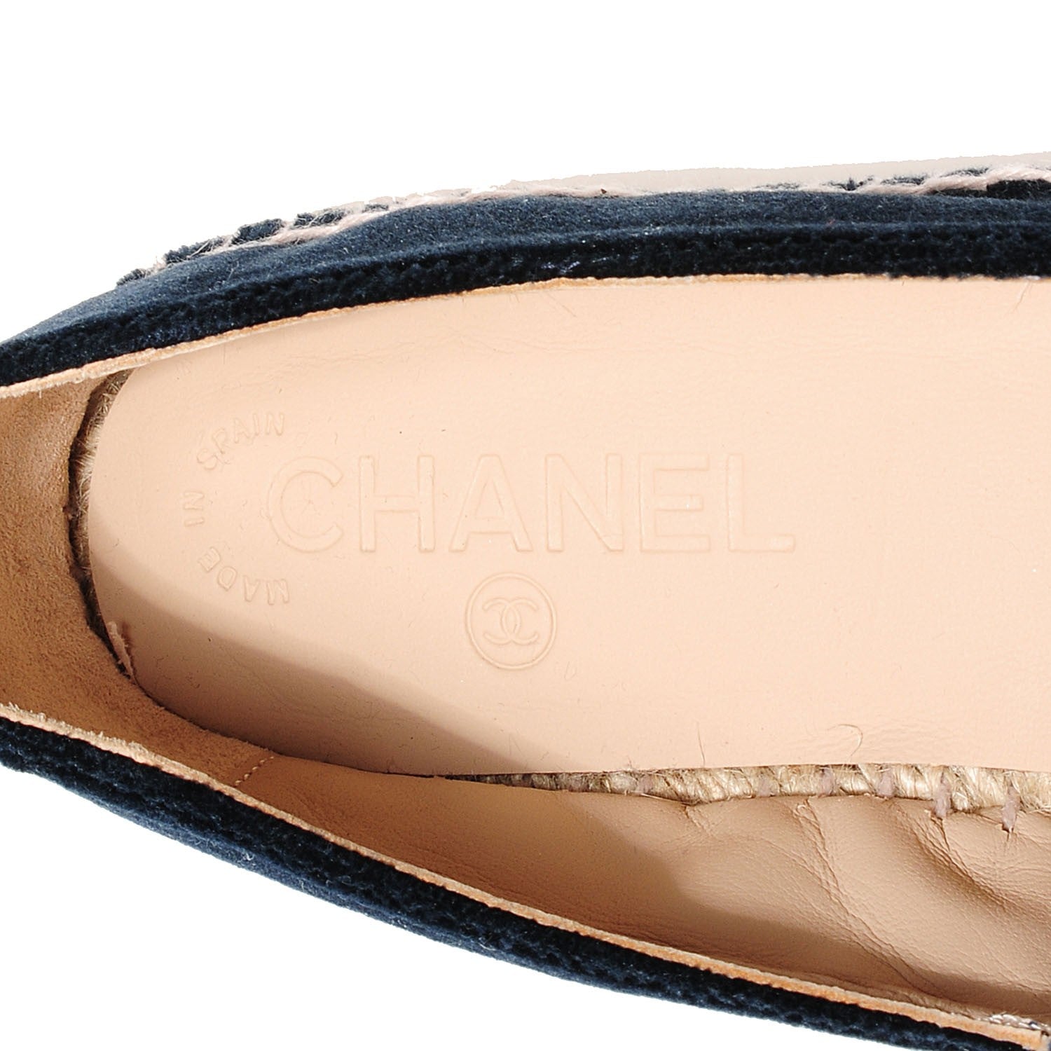 Chanel Velvet CC Espadrilles 38 Navy Black 5 of 6