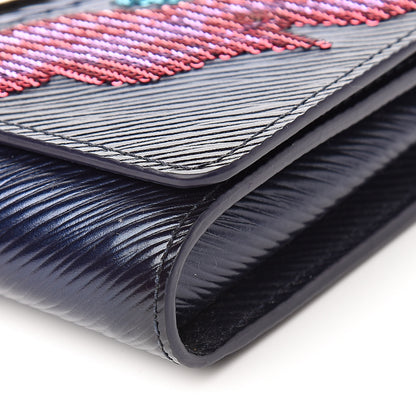 Louis Vuitton Epi Sequins Flame Twist Chain Wallet Blue Nuit 10 of 11