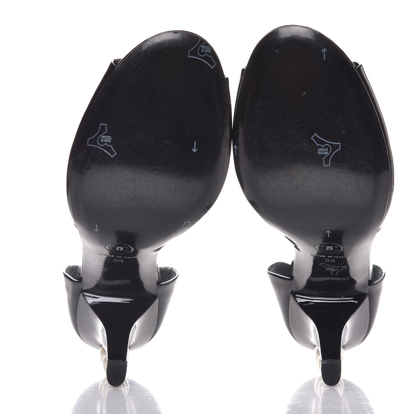 Patent Pearl Peep Toe d'Orsay Pumps 39 Black