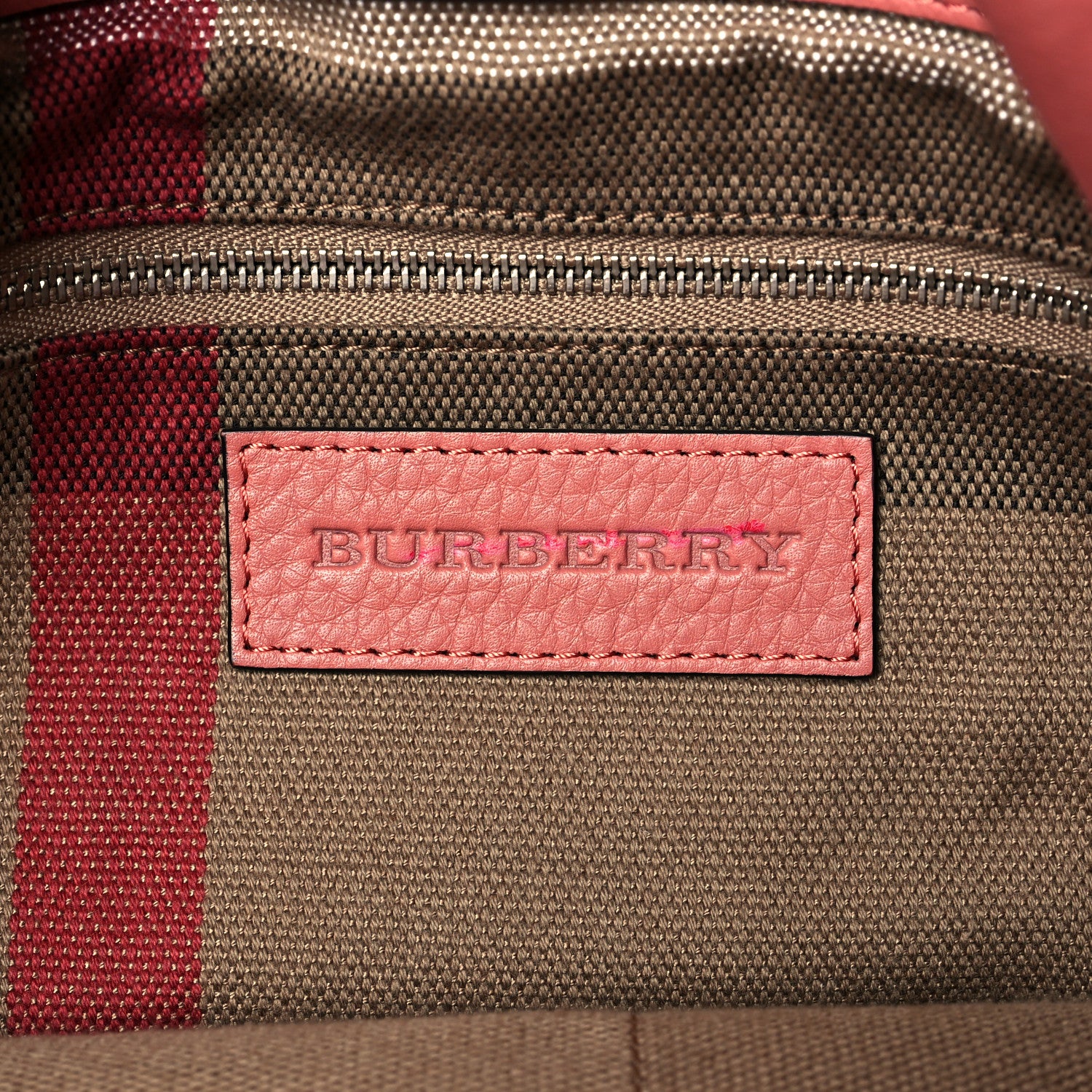 Burberry Grainy Calfskin House Check Small Maidstone Pink 7 of 10