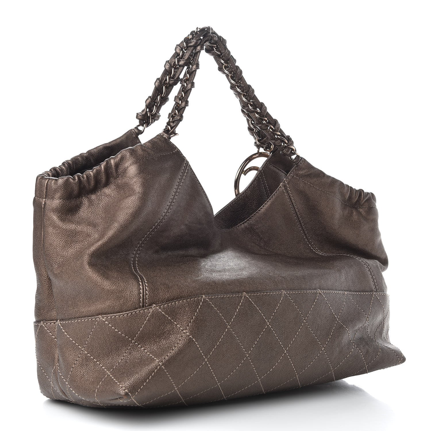 Chanel Metallic Calfskin Baby Coco Cabas Bronze 3 of 10