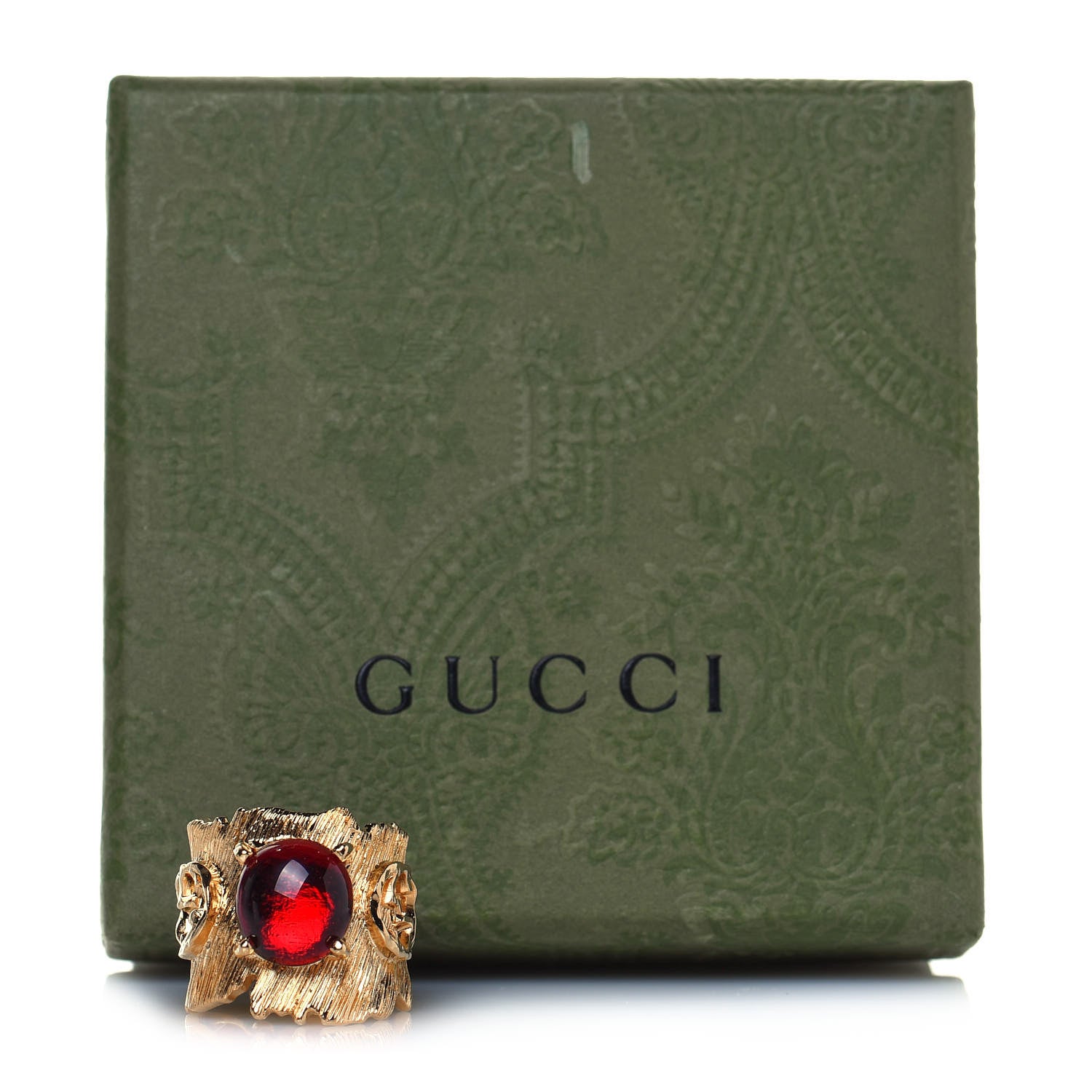 Gucci Metal Crystal GG Ring S Red 5 of 5