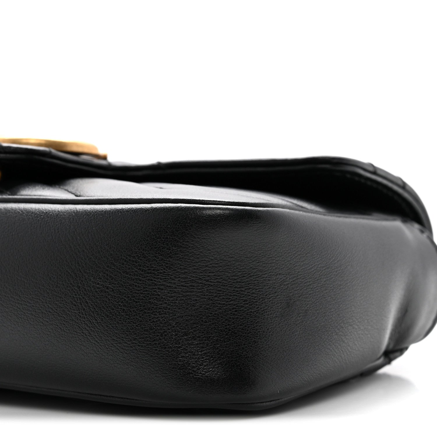 Gucci Calfskin Matelasse Super Mini GG Marmont Shoulder Bag Black 10 of 14