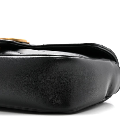 Gucci Calfskin Matelasse Super Mini GG Marmont Shoulder Bag Black 10 of 14