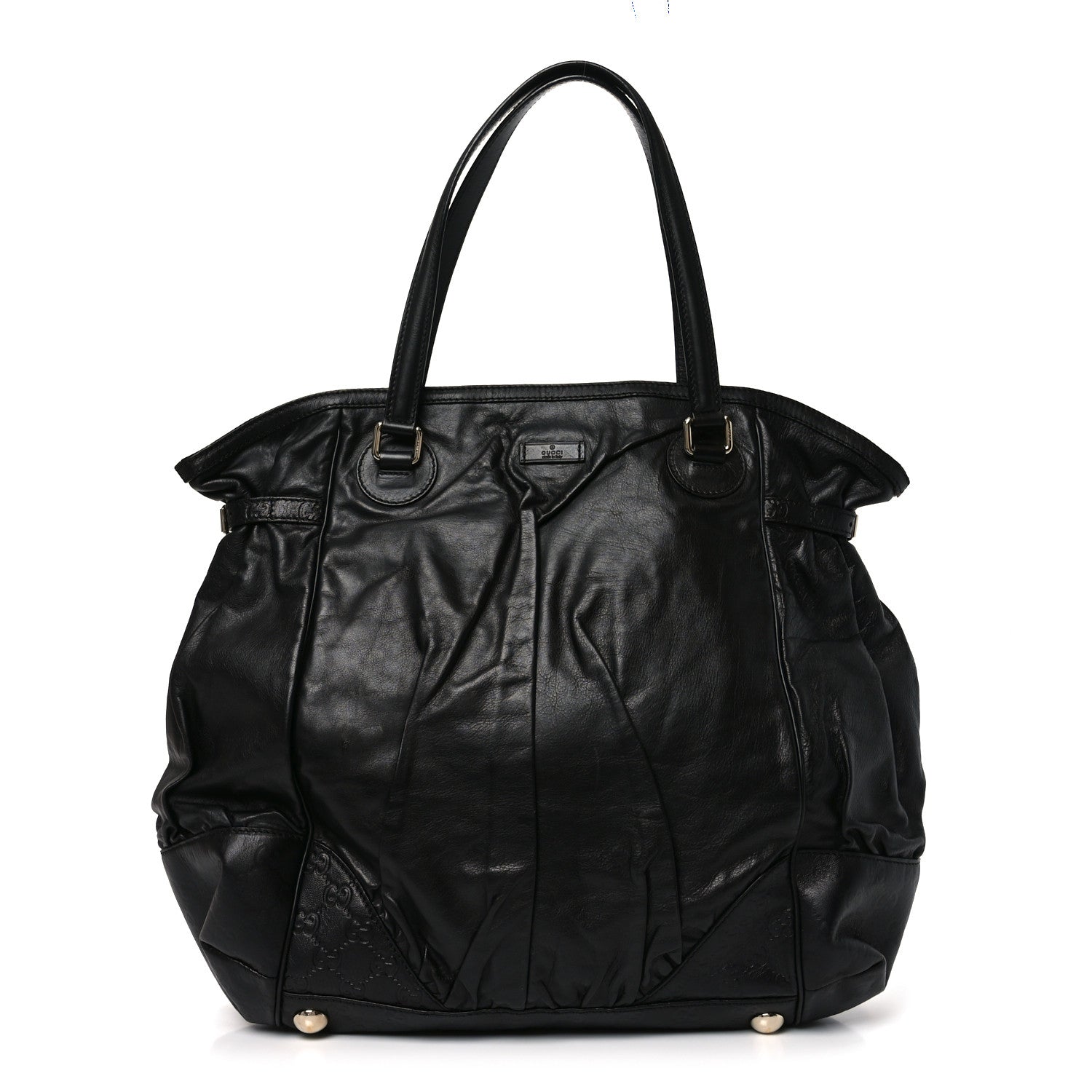 Gucci Calfskin Guccissima Full Moon Tote Black 1 of 11