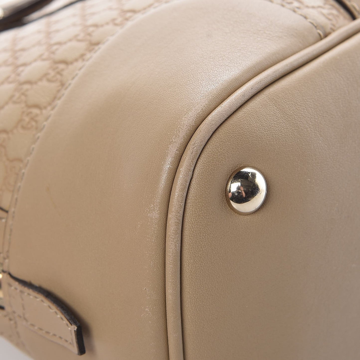 Microguccissima Small Nice Top Handle Dome Bag Beige