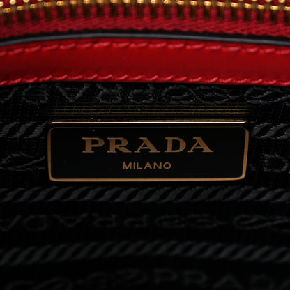 Prada Saffiano Soft Calfskin Double Handle Satchel Fuoco 7 of 17